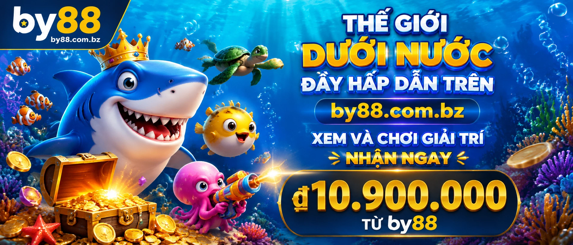 Giao diện Bắn Cá by88 trên nền đại dương
